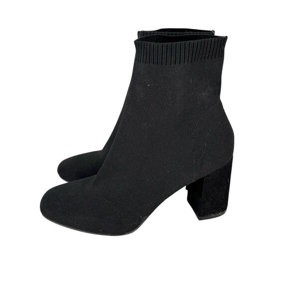 Mia Erika Stretch Knit Bootie Heels Black Size 8.5 Womens Modern Comfort - Picture 4 of 11